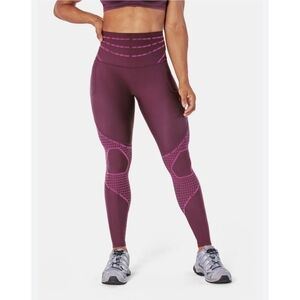 Fanka Body Sculpt Training Leggings Plum/Burgundy Pockets Targeted Knee Support